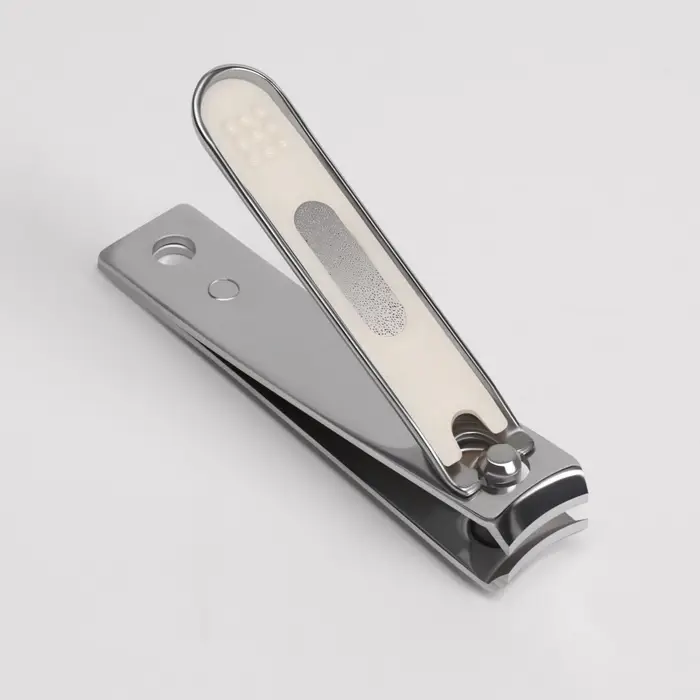 Кусачки книпсер маникюрные, с пилкой, 6 см, цвет серебристый