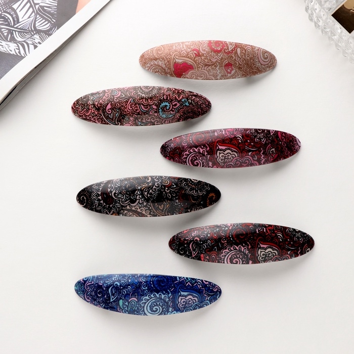 Заколка-автомат для волос Заколка-автомат для волос "Сильва" узоры, 9 см, микс