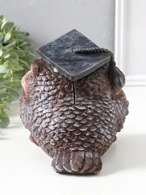 Копилка для денег &laquo;Сова учёная&raquo;, полистоун, коричневая, 18&times;17&times;19 см