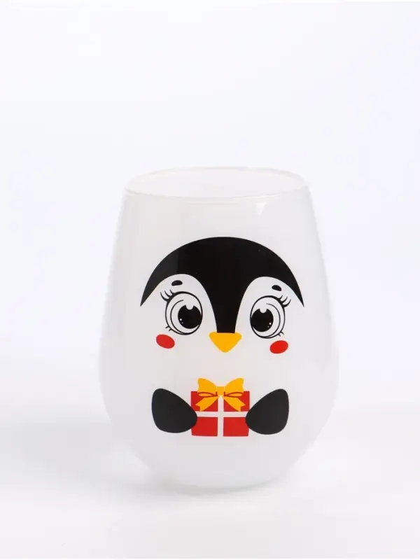 Стакан стеклянный новогодний &laquo;Пингвин&raquo;, 620 мл