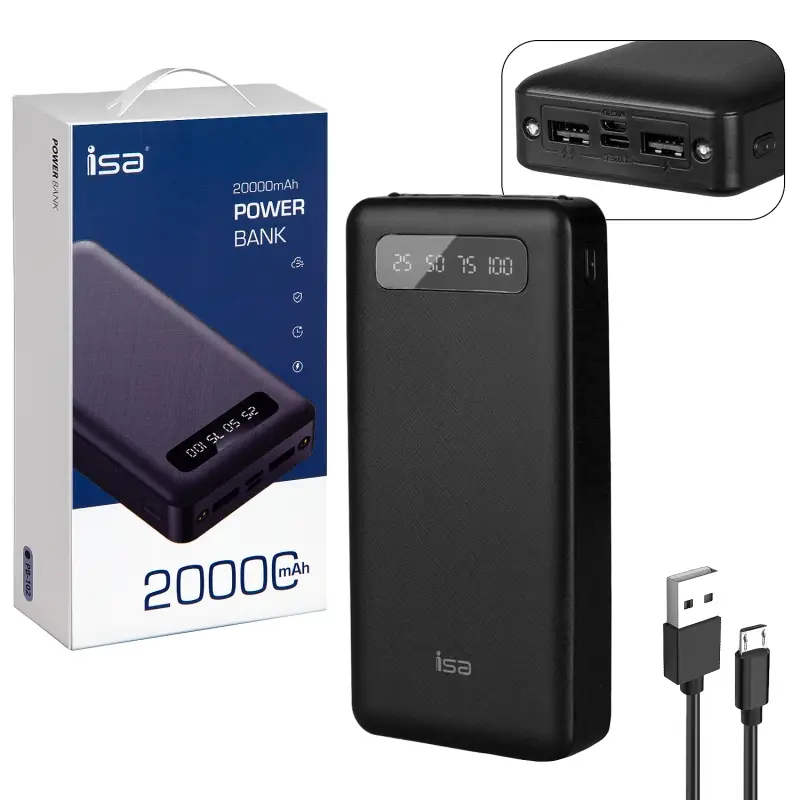 Внешний аккумулятор PB-102 20000 mAh черный (20шт/кор)