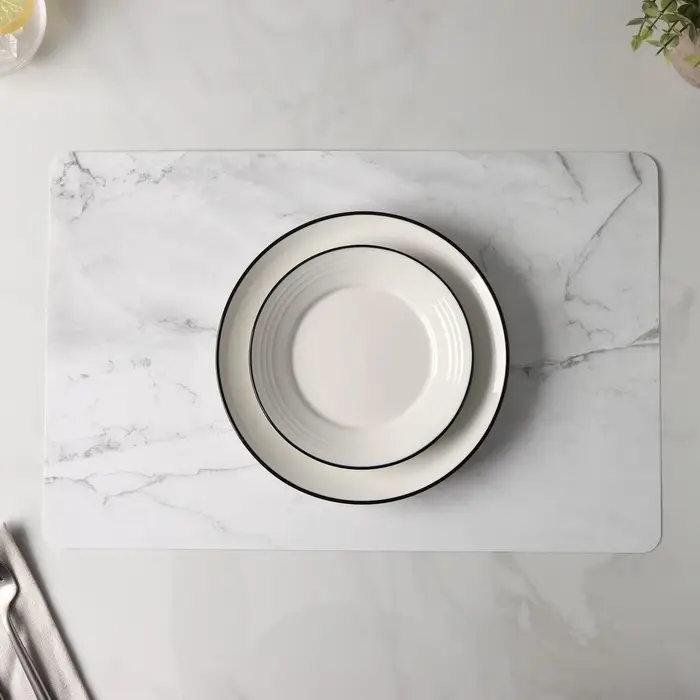 Салфетка сервировочная на стол Доляна &laquo;Мрамор&raquo;, 43&times;28 см, серая