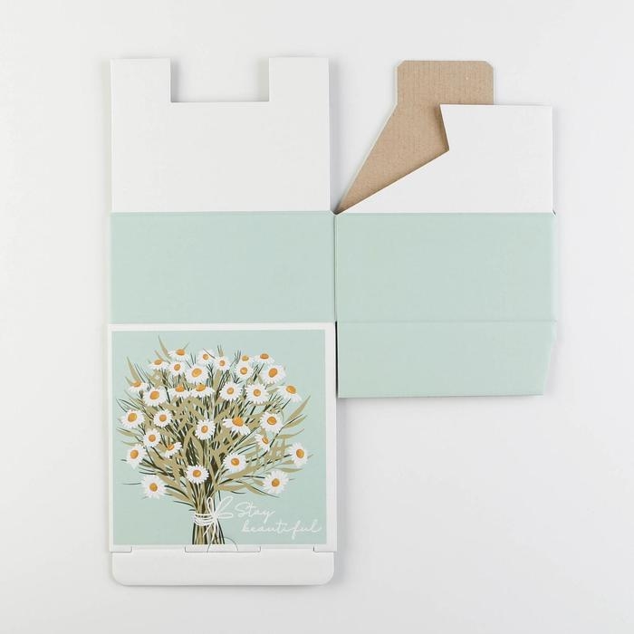 Коробка‒пенал, упаковка подарочная, «Ромашки», 15 х 15 х 7 см Коробка‒пенал, упаковка подарочная, «Ромашки», 15 х 15 х 7 см