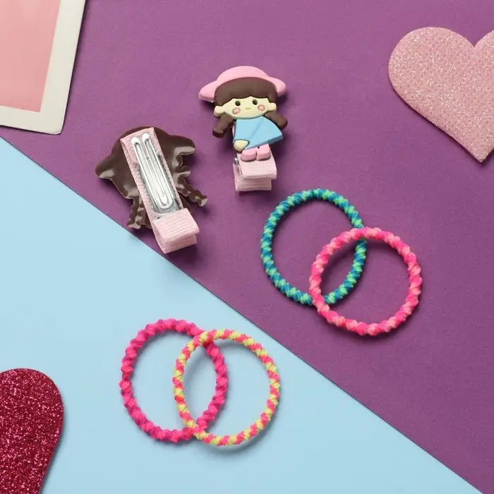 Набор для волос Набор для волос "Лучик" (2 зажима-4 см, 10 резинок-2,5 см) девочка