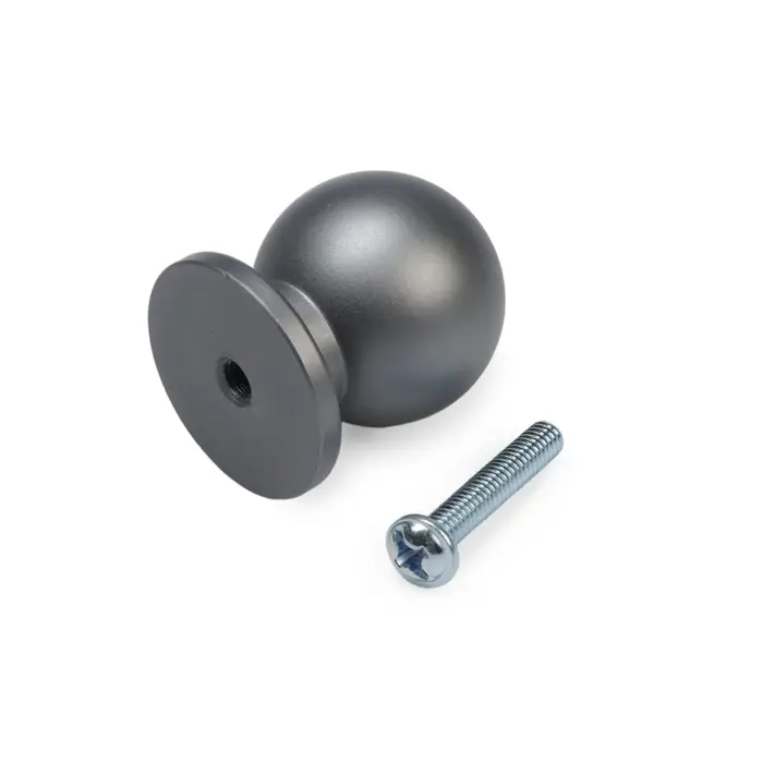 Ручка-кнопка CAPPIO RK146, d=25 мм, цвет графит, 8 шт.