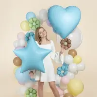 Воздушный шар фольгированный 30" &laquo;Голубое сердце&raquo;, сатин