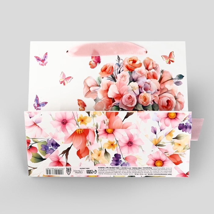 Пакет ламинированный с лентой «Расцветай», ML 27 х 11.5 х 23 см Пакет ламинированный с лентой «Расцветай», ML 27 х 11.5 х 23 см