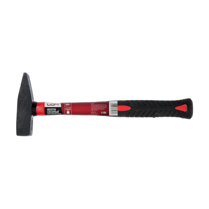 Молоток слесарный ЛОМ, квадратный боек, фиберглассовая обрезиненная рукоятка, 600 г Молоток слесарный ЛОМ, квадратный боек, фиберглассовая обрезиненная рукоятка, 600 г