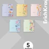 Тетрадь 12 листов в клетку ErichKrause Ikebana, 60 г/м&sup2;, обложка мелованный картон, МИКС