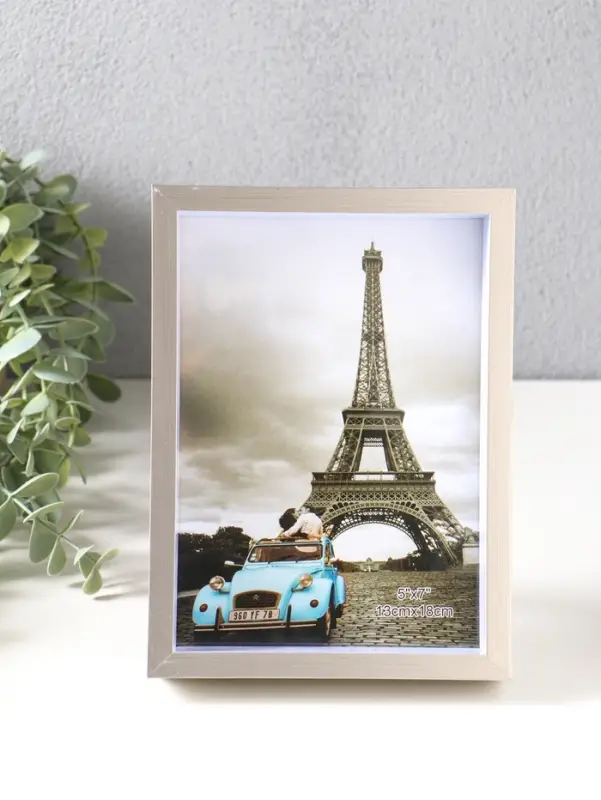 Фоторамка пластик 13х18 см "Ламберто" серебро с белым 19х14х3,5 см