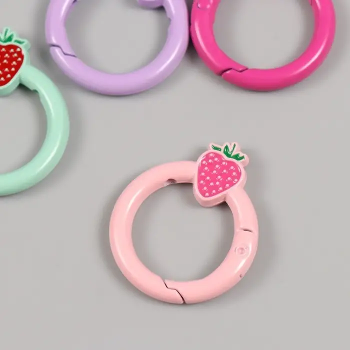 Карабин металл «Круг. Ягодка», 3.2×2.6 см, МИКС Карабин металл «Круг. Ягодка», 3.2×2.6 см, МИКС