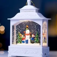 Светодиодная фигура &laquo;Снеговик&raquo; 5.5&times;14&times;19.5 см, от батареек 3хААА, музыка, USB, свечение тёплое белое