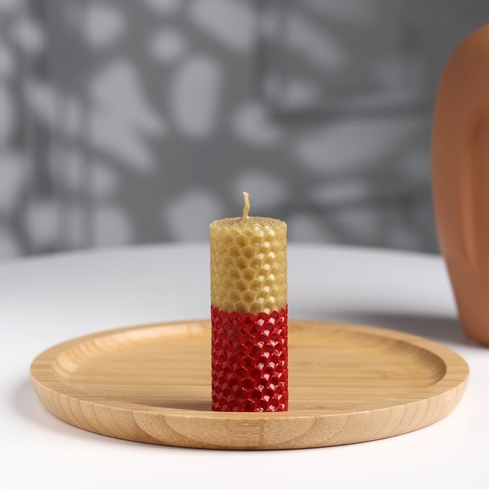 Свеча из вощины, медово-красная, 8 см Свеча из вощины, медово-красная, 8 см