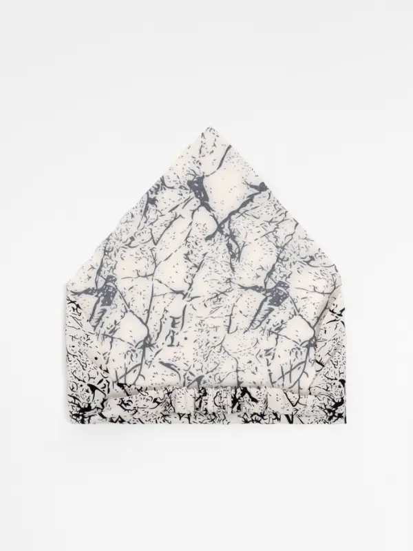 Косынка для девочки "Узор", цв. белый, р-р 50, 100% п/э