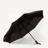 Зонт автоматический Black, 3 сложения, 8 спиц, R=48/55 см, d=96 см, чёрный