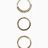 Набор колец 3 шт "Новый стиль" дорожка, размер МИКС, цвет белый в золоте