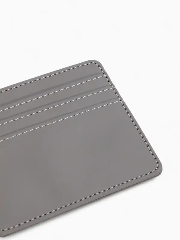 Картхолдер, на 3 карты, отделение для купюр, серый