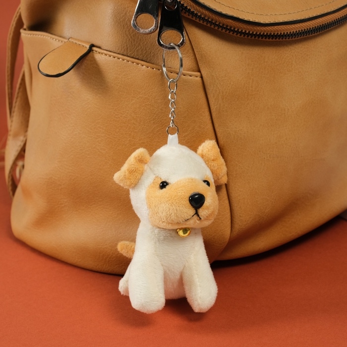 Брелок текстиль Брелок текстиль "Милый щенок" бежевый 5х6х10 см