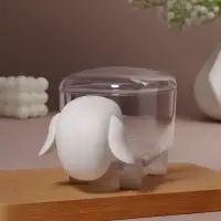 Органайзер для ватных палочек и дисков &laquo;Барашек&raquo;, с крышкой, 12&times;7.5&times;8.5 см, прозрачный, белый