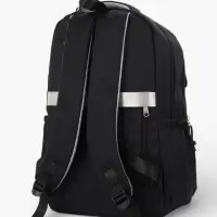 Рюкзак школьный, &laquo;Уставший кот&raquo;, 5 карманов, 2 отделения, 31&times;13.5&times;45 см, чёрный