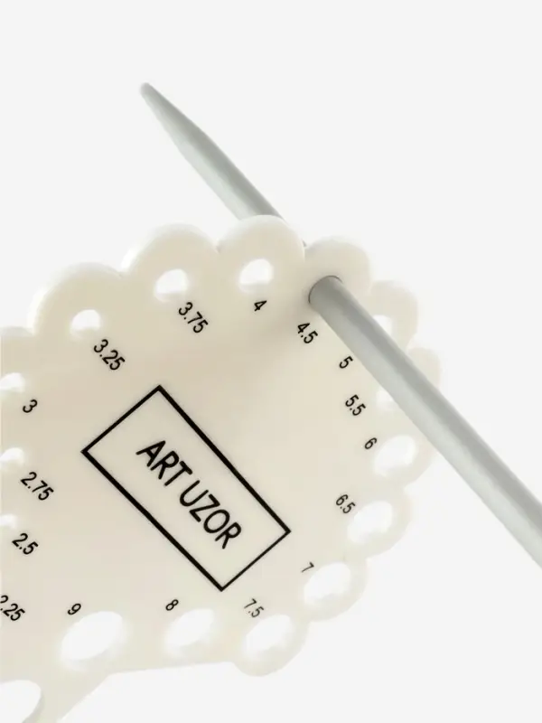 Линейка для определения размера спиц для вязания, 8&times;7.5 см