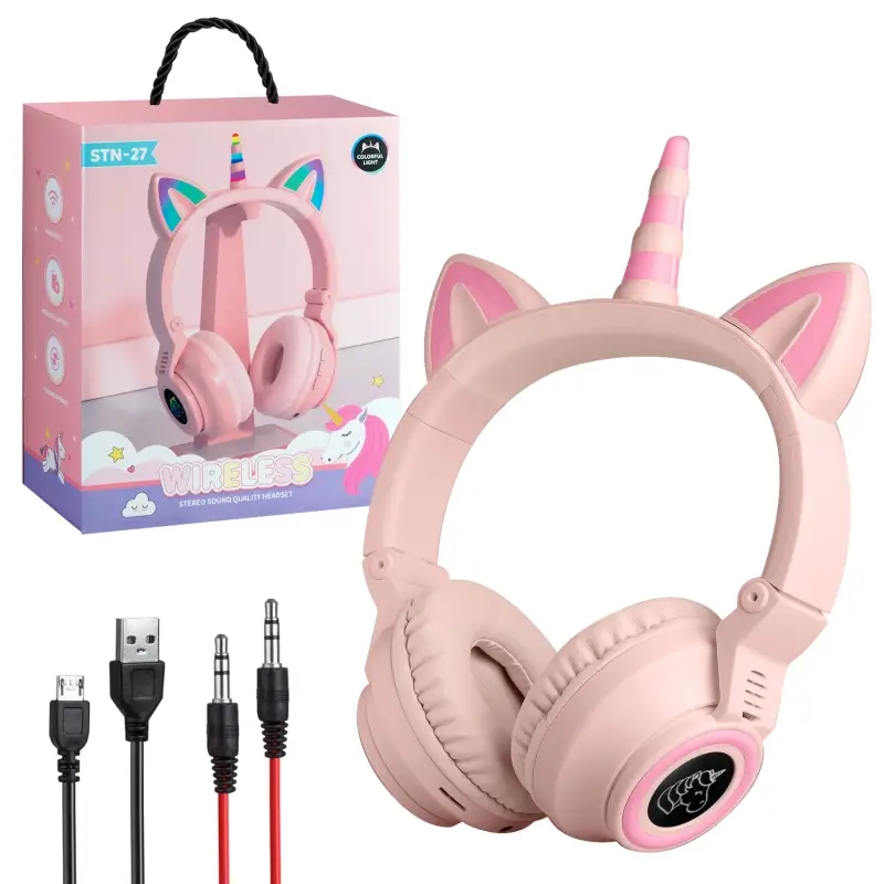 Наушники Bluetooth с ушами STN27 розовые Наушники Bluetooth с ушами STN27 розовые