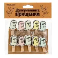 Прищепки декоративные с верёвкой для подвеса «Дракоши» набор 10 шт., 1,5 × 12 × 14 см