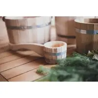 Ковш - черпак для бани и сауны, 1.5 л, липа, нержавеющий обруч, 48 см, 855 г, &laquo;Добропаровъ&raquo;