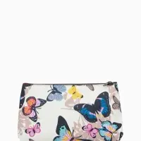 Косметичка - пенал на молнии, плоская, с ярким принтом, разноцветная