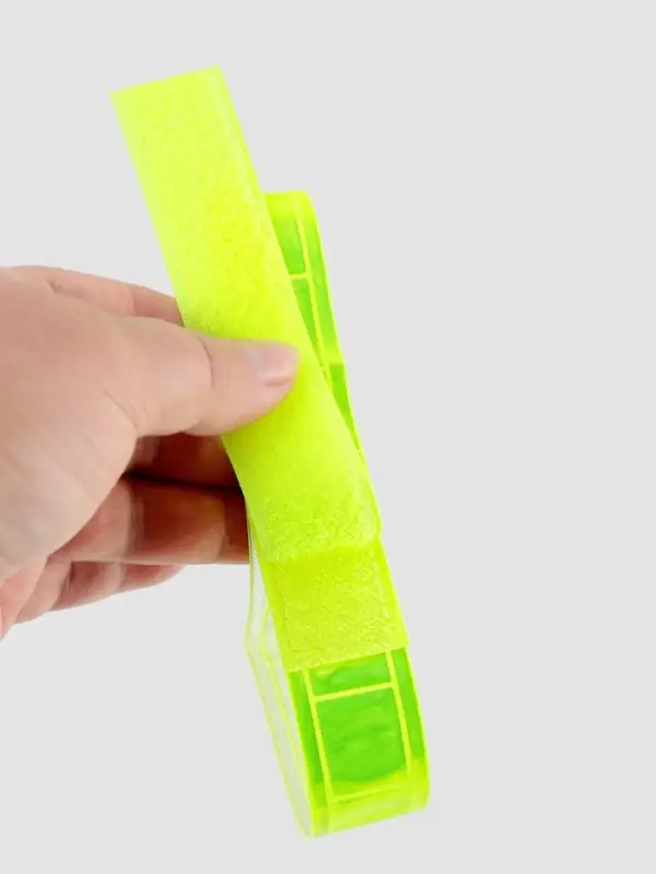 Светоотражающая повязка на липучке, 46&plusmn;1&times;2.5 см, цвет жёлтый