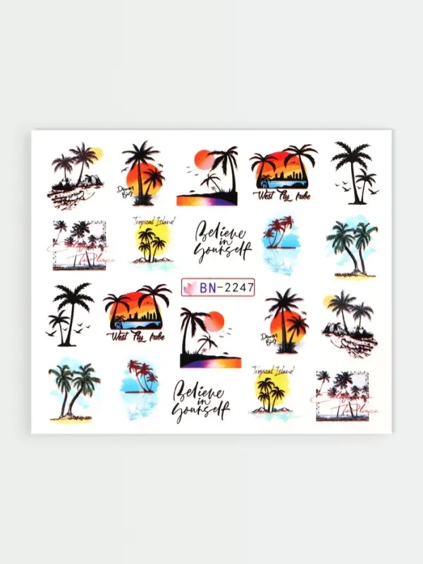 Слайдеры для ногтей «Отпуск», разноцветные