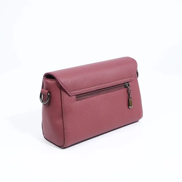 Сумка женская мессенджер на магните, 24&times;10&times;15 см, однотонная, розовая