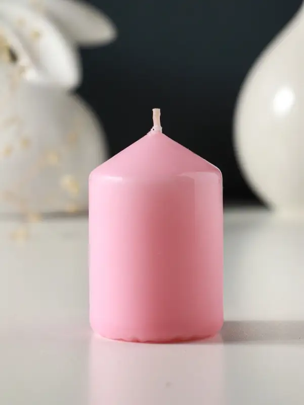 Свеча-цилиндр 4х6 см, 70 гр, розовый Свеча-цилиндр 4х6 см, 70 гр, розовый