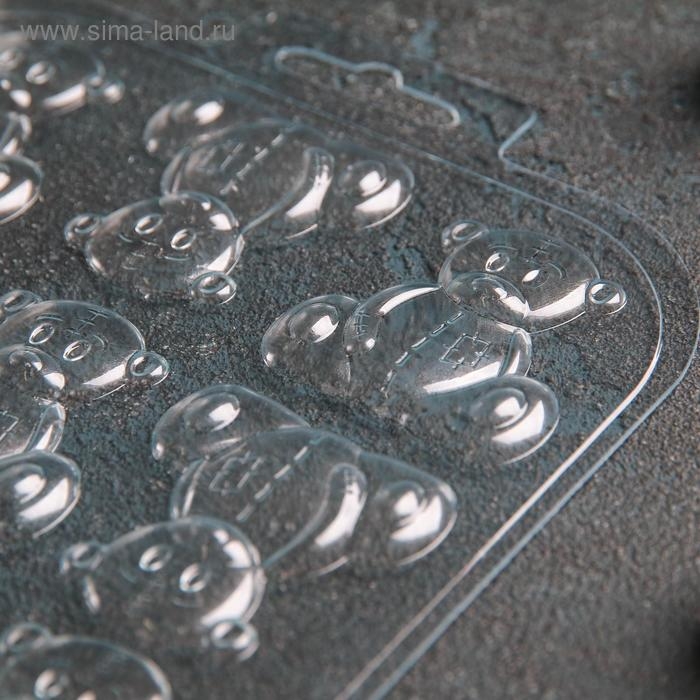 Форма для шоколада и конфет «Игрушечные медведи», пластик, прозрачная Форма для шоколада и конфет «Игрушечные медведи», пластик, прозрачная