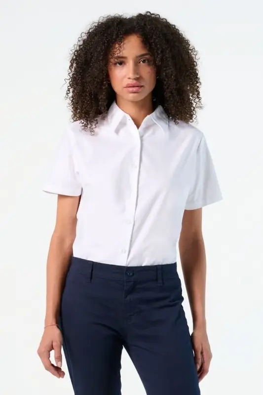 Рубашка женская с коротким рукавом ELITE голубая, размер XS