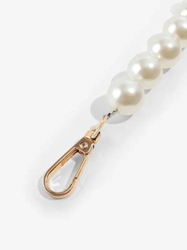 Ручка для сумки, жемчужные бусы, d=12, 14, 16 мм, 39 см, цвет белый, золотой