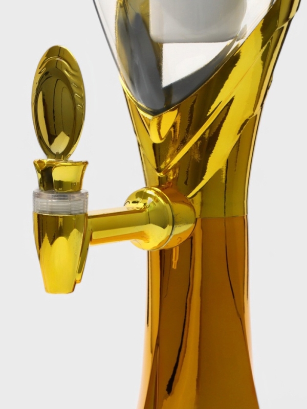 Башня пивная «Шар», 3 л, ёмкость для льда, подсветка, пластик, золотистый Башня пивная «Шар», 3 л, ёмкость для льда, подсветка, пластик, золотистый