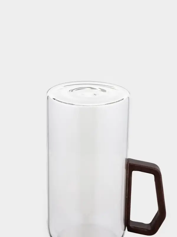 Кувшин &laquo;Акация&raquo;, 1 л, 15&times;10&times;22, деревянная ручка и крышка-сито, стекло, прозрачный