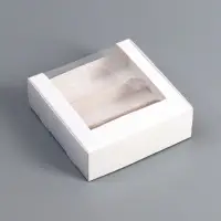 Коробка складная, под 3 эклера, белая, 15&times;15&times;6 см