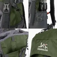 Рюкзак тур 65+5л, 30*20*53, отдел на шнурке, 5нар+2вн кармана, цвет хаки