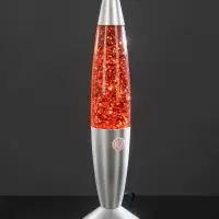 Лава - лампа RISALUX &laquo;Блёстки&raquo;, Е14, 30 Вт, от сети 220 В, серебристая, 34&times;8.5&times;8.5 см