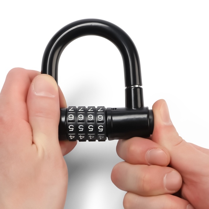 Замок навесной велосипедный 88х88 мм внешний, 51х47 мм внутр, кодовый замок Замок навесной велосипедный 88х88 мм внешний, 51х47 мм внутр, кодовый замок