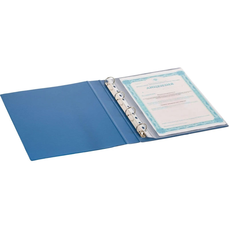 Папка на 4-х кольцах 35мм синяя Россия
