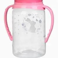 Бутылочка для кормления малыша M&B &laquo;Доченька&raquo;, классическое горло, с ручками, от 0 мес., 150 мл., розовый