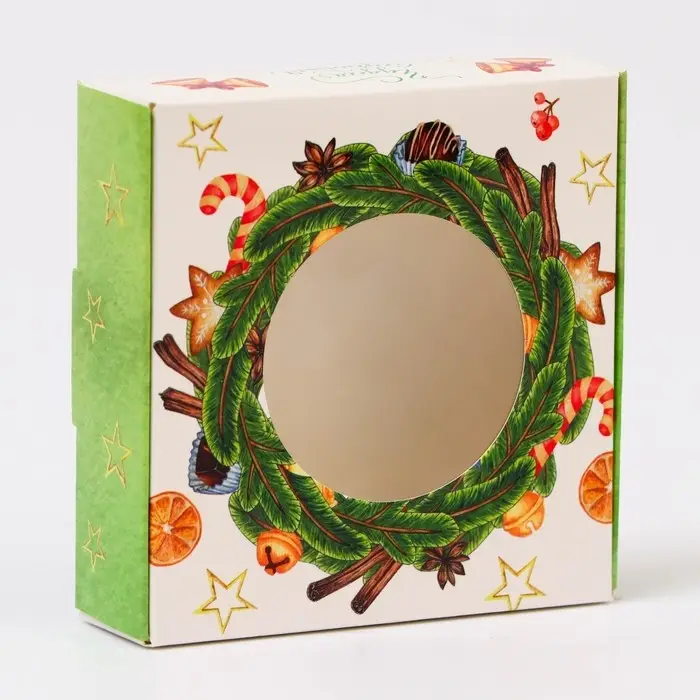 Подарочная коробка сборная с окном «Чудеса случаются», 10×10×3 см Подарочная коробка сборная с окном «Чудеса случаются», 10×10×3 см