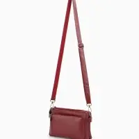 Сумка женская кросс-боди на молнии, 20.5&times;2&times;13 см, бордовая