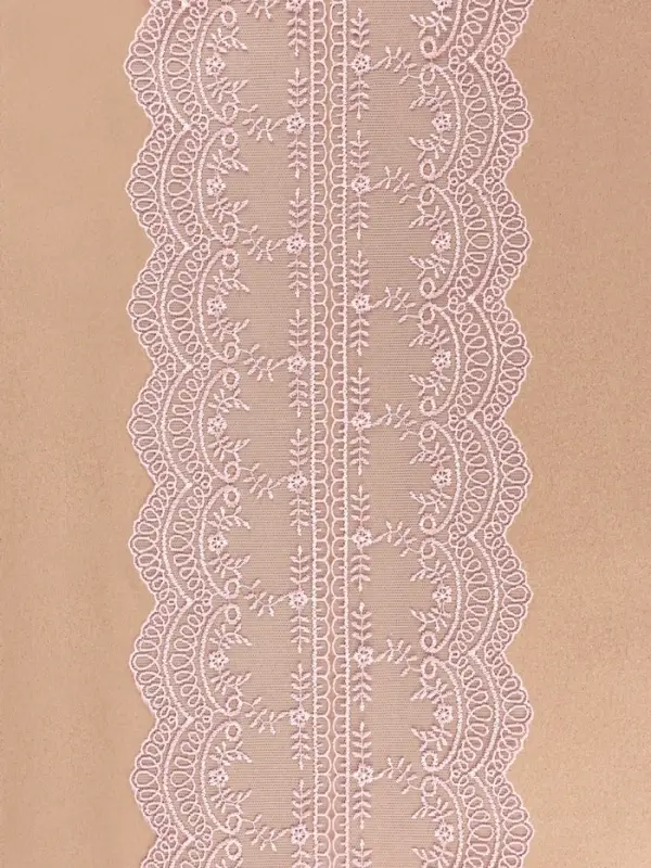 Кружево на сетке, 95 мм, 11&plusmn;1 м, нежно-розовое