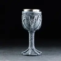Бокал средневековый &laquo;Драконий камень&raquo;, 200 мл, 7.3&times;19 см, нержавеющая сталь, серый