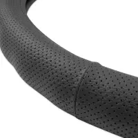 Оплетка на руль (нат. кожа) AVS GL-296M-B (размер M, черный) - Серия "Classic"