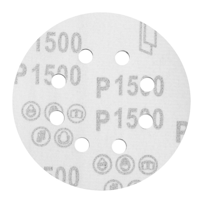 Круг абразивный шлифовальный под Круг абразивный шлифовальный под "липучку" ТУНДРА, перфорированный, 125 мм, Р1500, 10 шт.